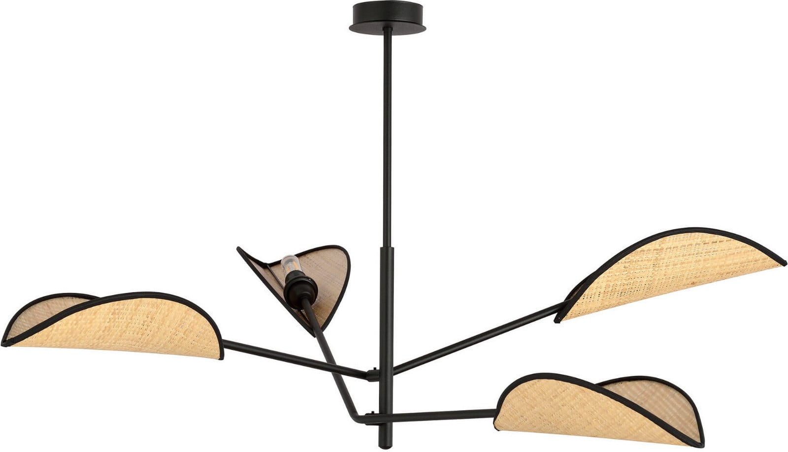 Emibig Lighting Plafondlamp VENE 4, zwart/rotan, 4xE14, 40W, model 1160/4
