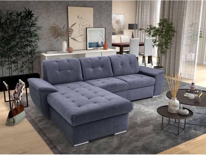 Ecksofa EXXPO - SOFA FASHION Derby Inkl. Kopfteilverstellung, wahlw. Bett & Bettkasten, L-Form , blau (sky), B:277cm H:92cm T:206cm, Sofas, Ecksofa, EXTRA an Komfort zum Relaxen, Entspannen und Wohlfühlen