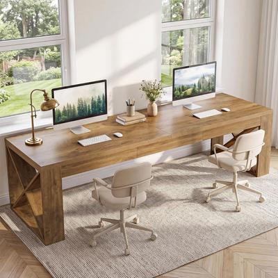 Bluebell 74.8-Inch 2 Person Desk, Extra Long Home Office Desk