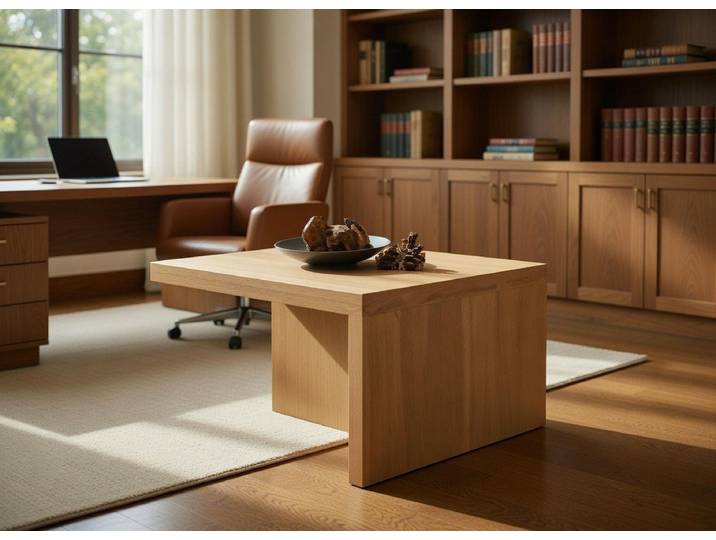 Xlmoebel Couchtisch Moderner rechteckiger Couchtisch aus hellem Holz in Beige, Made in Europa