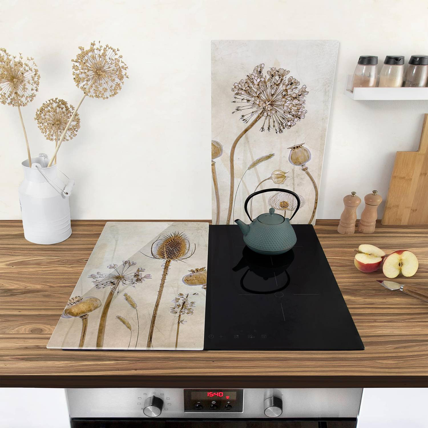 home24 Fornuisafdekplaat Growing Old, beige en meerkleurig, B: 60 cm, D: 52 cm