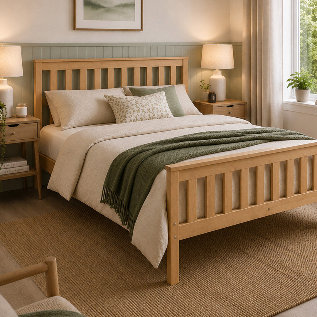 Three Posts Aadi Solid Wood Shaker Bed Frame Full Natural Single (3')