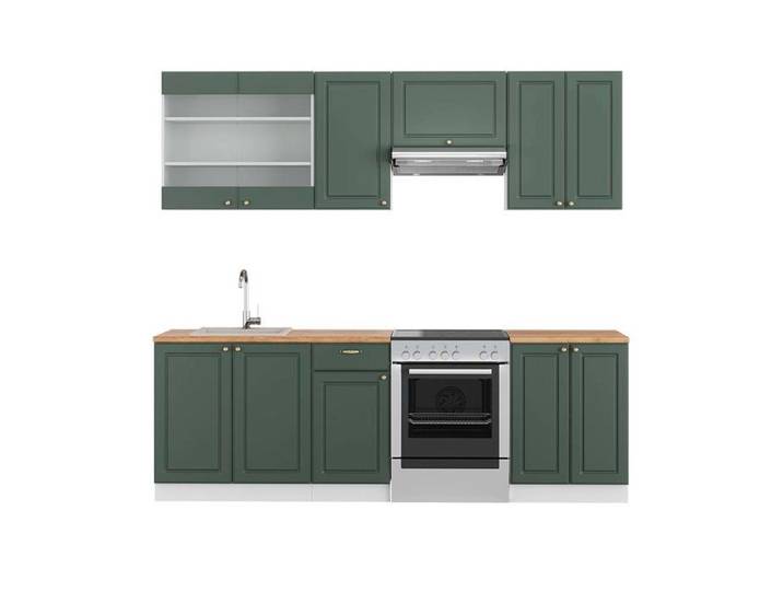 Cuisine Fame-Line 240cm PT Chêne Vert Or Campagne/Blanc Vicco 42334