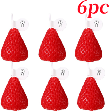 On Spot Shop Handmade Strawberry Scented Candle, Fruit Aroma Soy Wax, Valentine's Day Decoration And Birthday Gifts 6pc