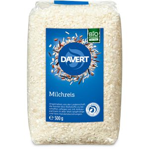 Davert Milchreis loser Rundkornreis, BIO, zum Aufkochen, für ca. 10 Portionen, 500 g