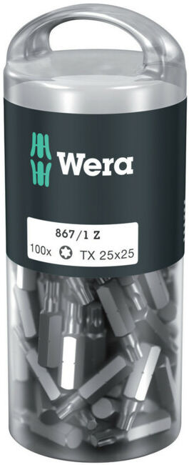867/1 Embouts TX DIY 100, TX 25 x 25 mm, 100 pièces ; Wera (05072449001)