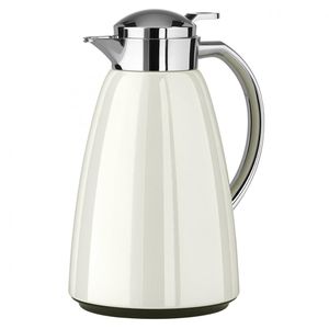 Emsa Thermoskanne Campo, Quick Tip, 516526, Edelstahl, mit Tipverschluss, auslaufsicher, weiß, 1 Liter