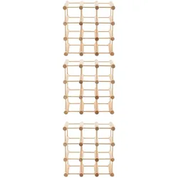 PROREGAL Modulares Weinregal VINOTECA MOD | HxBxT 36x36x24cm | 3x 9 Flaschen | Massives Eichenholz | Geölt | Flaschenregal