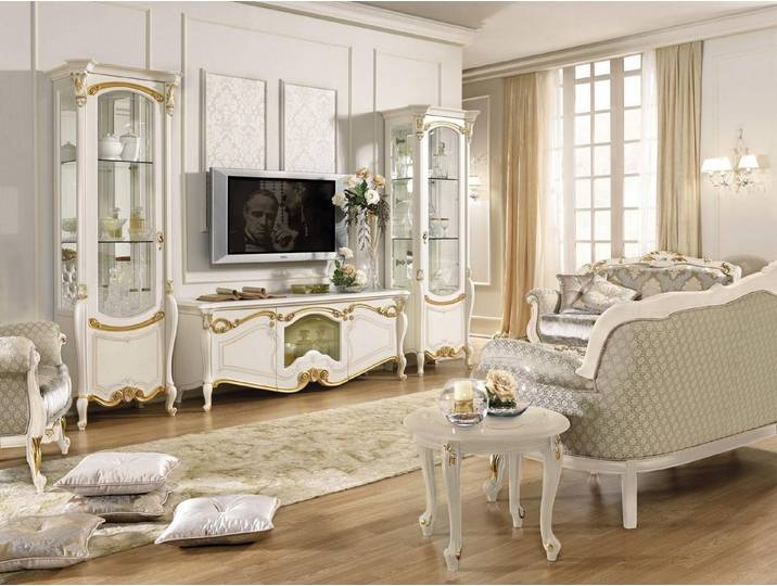 Xlmoebel Wohnwand Klassische Vitrine Sideboard Regal 3-teilig für Wohnzimmer, (3-St), Made in Europa