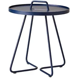 Beistelltische On-the-move Cane-line dunkelblau, Designer Christina Strand, Niels Hvass, 44x54x44 cm