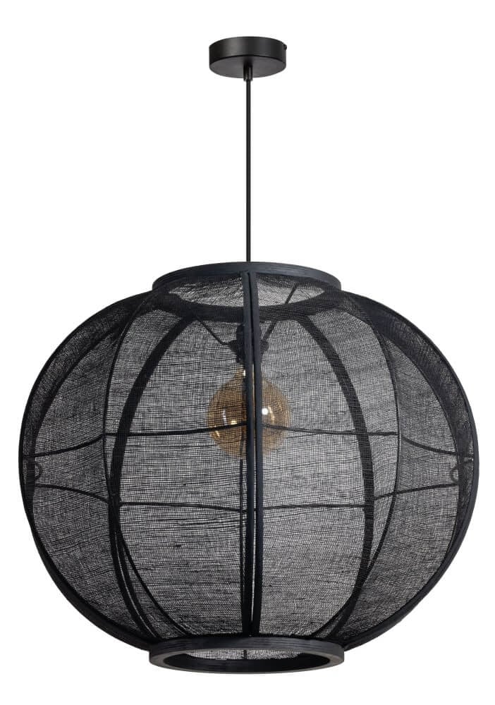 ETH Bohemian hanglamp Fabric zwart ronde textiel Ø 68cm