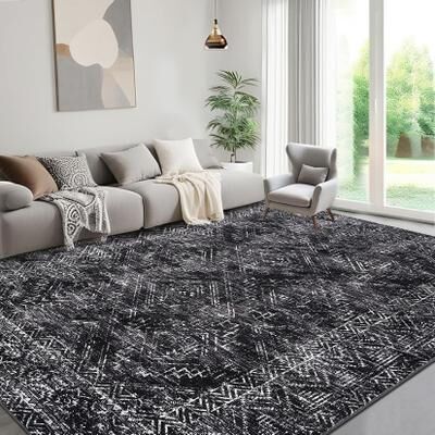 Garvee Vintage Distressed Diamond Geometric Area Rug