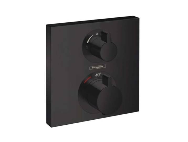 hansgrohe Ecostat Square Set de finition pour mitigeur thermostatique encastré avec robinet d'arrêt et inverseur\, noir mat\, 15714670