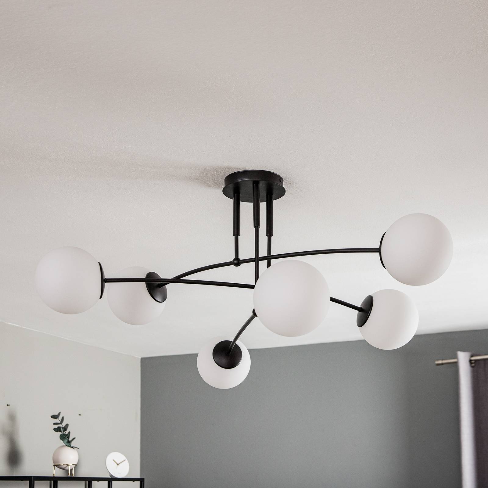 Ceiling Light Pregos 6 EMIBIG LIGHTING, dimmable, Black, Hallway, metal, Modern, Ceiling Light