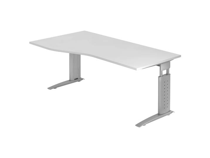 UNDA 18 S Schreibtisch 180 x 100 höhenverstellbar Weiß/Silber
