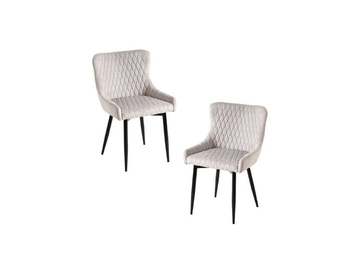 2er Set Sanda Samt Stühle - Gris