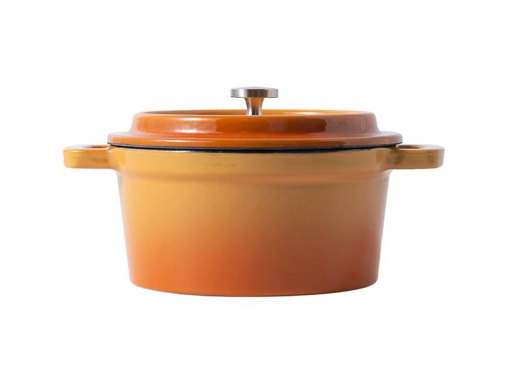 Gusseisen-Topf Helen orange/gelb Gusseisen B 12 cm 0.45 l