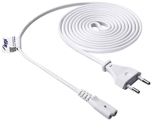 Akyga Strom Adapterkabel [1x Euro-Stecker - 1x Kleingeräte-Buchse C7] 1.50m Weiß