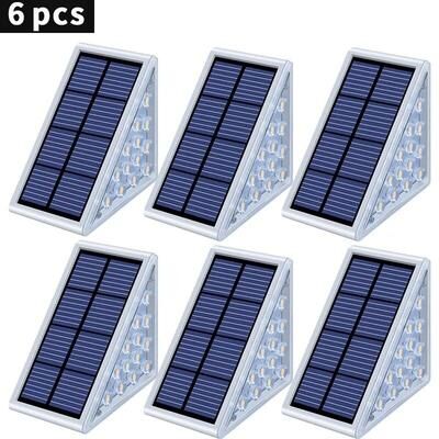 Uplift Picks Solar Waterproof Step Lights With Lens For Safer Garden Deck Paths white 6 Pcs