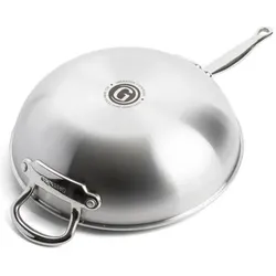 Greenpan Premire Wok met keramische antikleeflaag 30cm, Pfanne + Kochtopf, Silber