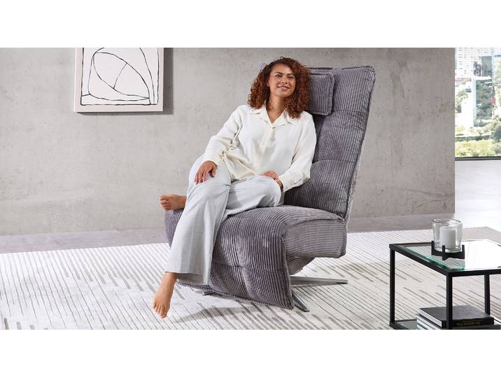 Relaxsessel Touchdown mit 2-Motoren und Relaxfunktion Cord Stoff