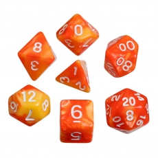Philos Würfel - oblivion - orange - 7er Beutel - mehrseitig 259944