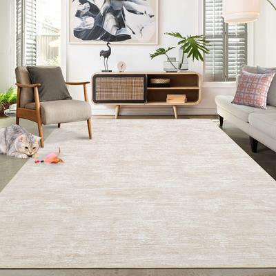 Garvee Modern Pearl Velvet Solid Area Rug