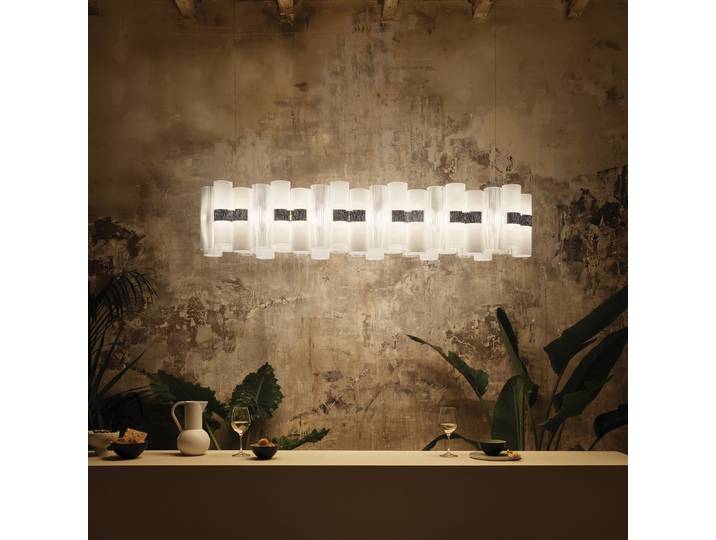 LED-Hängelampe La Lollo, weiß, 140 cm - Slamp - Wohnzimmer - Design - Kunststoff - Mit Schirm