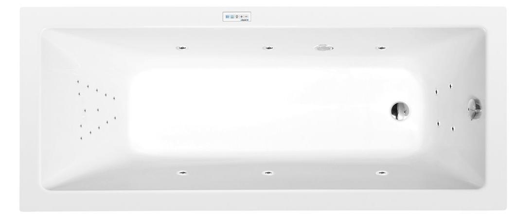 Polysan NOEMI Whirlpool-Badewanne, 160x80x39cm, Highline Hydro, Chrom