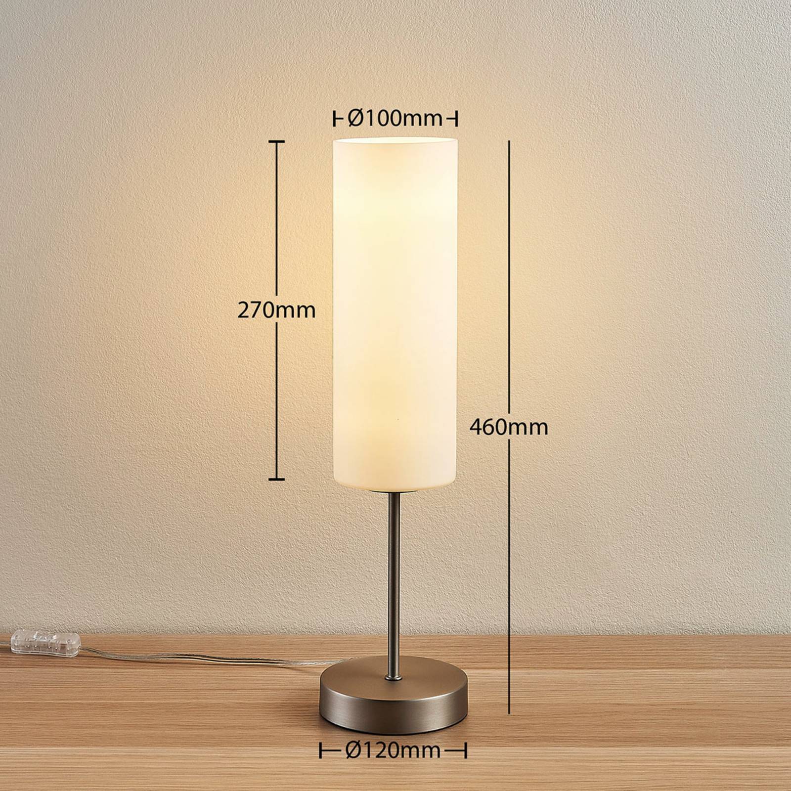 Tischlampe Felice Lindby, weiß / opal, für Wohn- / Esszimmer, Glas, Modern