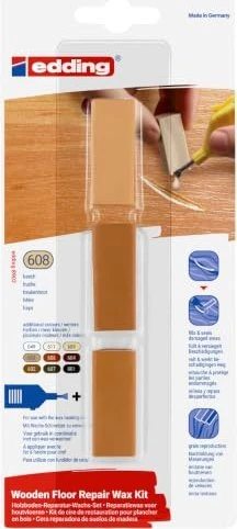 edding 8902 Wachs Parkett- & Laminat-Reparaturset 3 mischbare Farbtöne Buche