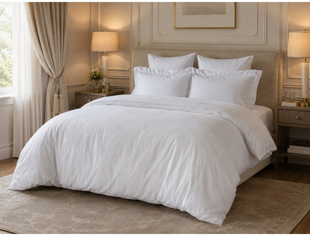 Belledorm 600TC 100% Egyptian Cotton Duvet set Cotton Duvet Cover Set White King