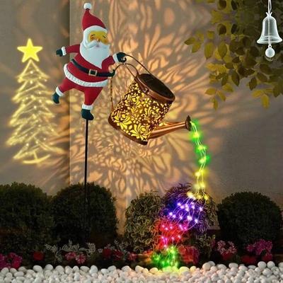 Inspired Finds Solar Snowman Watering Can Light LED Garden Decor Outdoor Hanging Lantern rgb