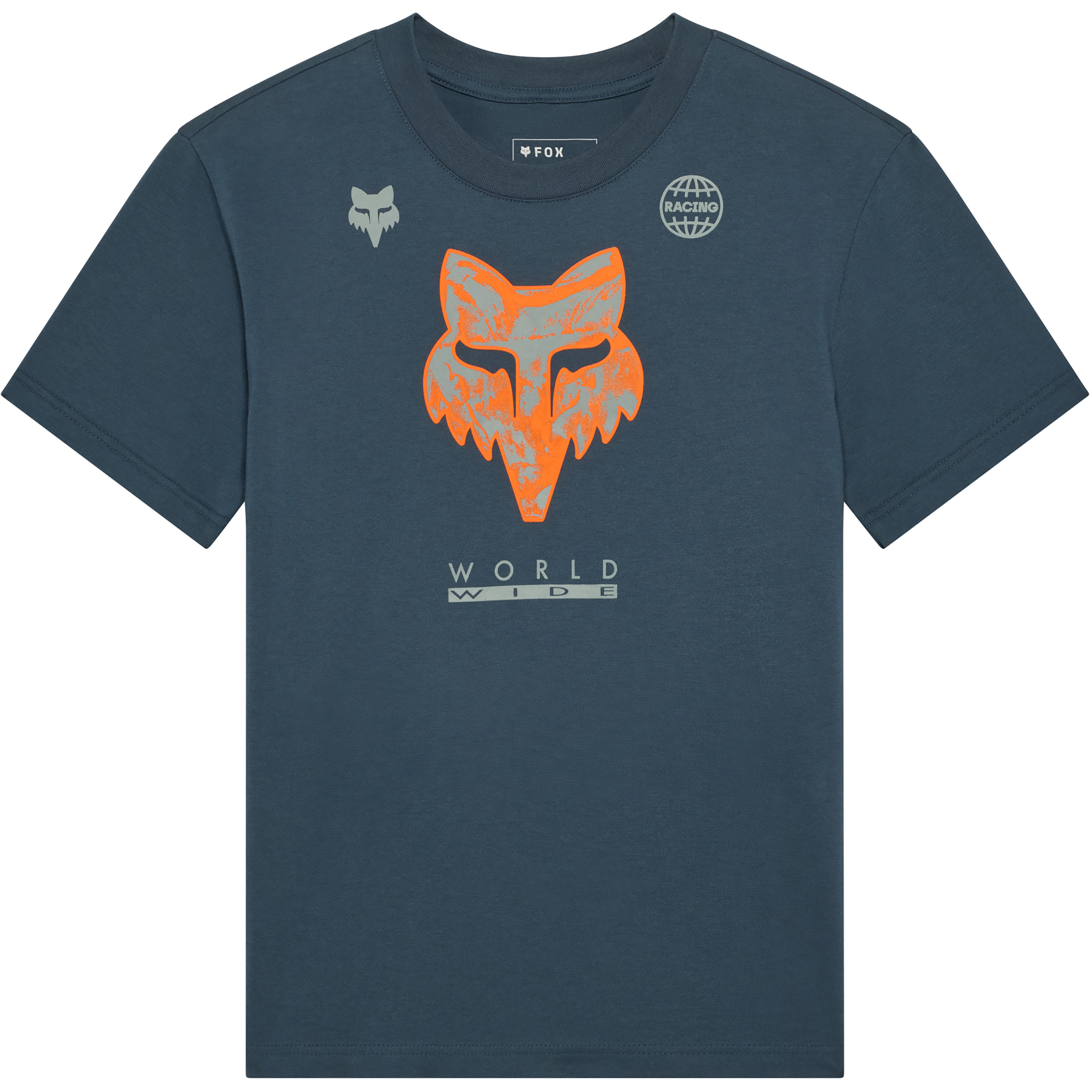 Fox Image Print Damen T-Shirts blau Größe XS Lifestyle Hautfreundlich