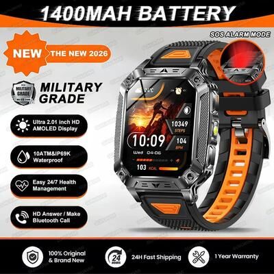 Uplift Treasures TANK Military GPS AMOLED Smart Watch black Orange 1400mah