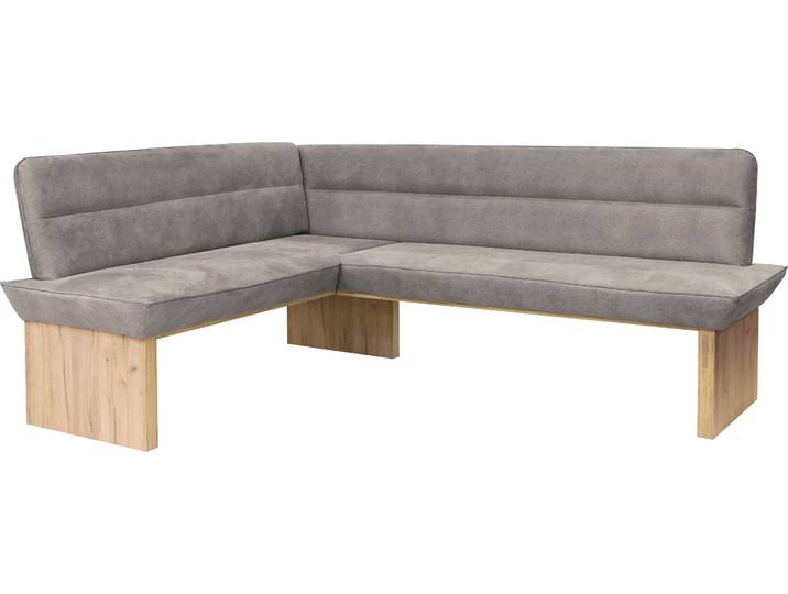 Eckbank GOODPRODUCT Beluna Polsterbank, Sitzecke , grau (grau, decor wotan eiche), B:210cm H:89cm T:169cm, Polyester, Sitzbänke, Eckbank, mit Wellenunterfederung im Sitz, TOPSELLER