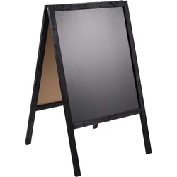 Kundenstopper Holz WOOD-STOP Lite L, 53 x 80 Kreidetafel schwarz