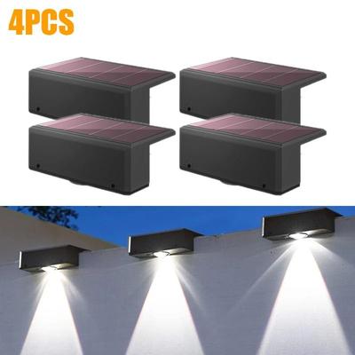 Uplift Picks LED Solar Wall Light Waterproof Outdoor Garden Balcony Wall Lamp white 4 Pcs