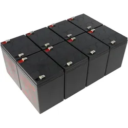 Kung Long, Autobatterie Ladegerät, Ersatz-Akku passend für APC RBC43 Akkusatz bestehend aus 8 Akkus (12V)