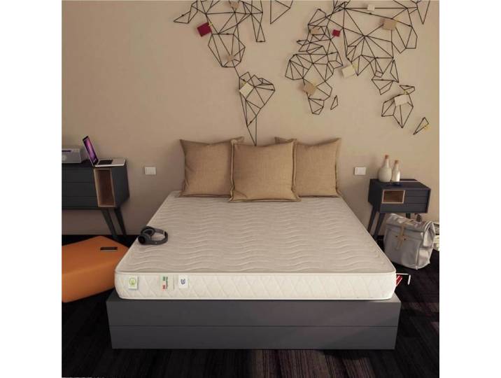 Matelas EASY ALOE 90x200 cm - epaisseur 18 cm - Mousse polyuréthane -Confort ferme -Revêtement en tissu Aloe Vera