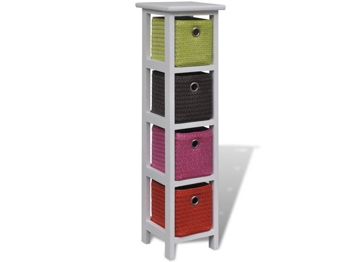 vidaXL Commode à paniers multicolores Bois de paulownia