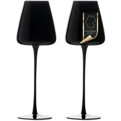 Intirilife Wein Glas Set für Rotwein Weisswein, Weingläser, Schwarz