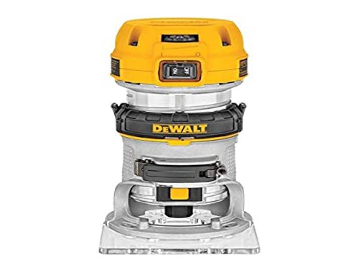 DEWALT - Affleureuse Paume Compacte - D26200-QS - Affleureuse avec Pince de 6-8mm\, Lampe LED et Vitesse Variable - Vitesse à Vide 16000-27000tr/min - 900W