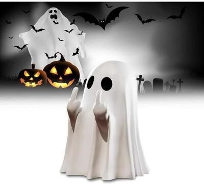 Uplift Picks Funny Halloween Ghost Figurine Cute Spooky Tabletop Ghost Decor Statue white