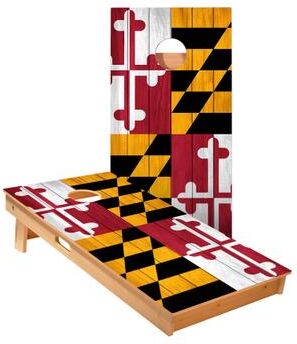 Skip's Garage Maryland Flag Cornhole Boards