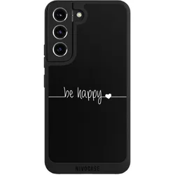Nivocase Handyhülle für Samsung Galaxy S22 Hülle NIVOpure Case Schwarz Glück Sprüche Statement (Samsung Galaxy S22), Smartphone Hülle, Schwarz