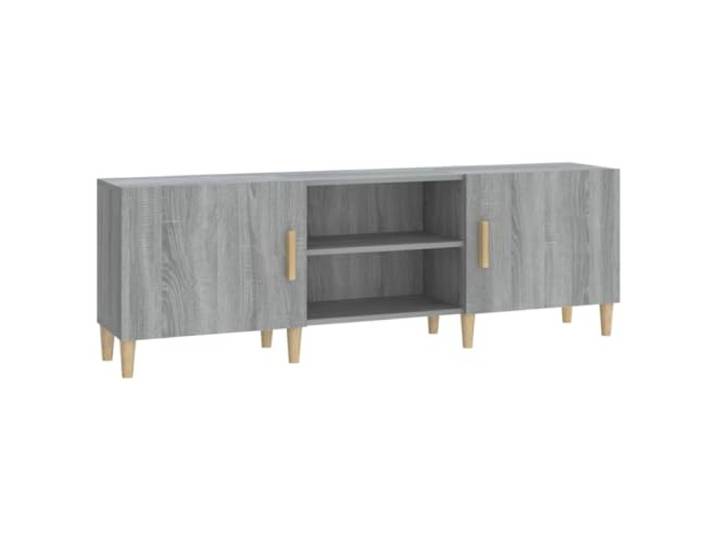 GKHPYURE TV-Schrank Sonoma-Grau, 150 x 30 x 50 cm, Holz, mehrschichtig Ablagen für Spielekonsolen, DVD-Player, stabile Tischplatte zur Dekoration, inkl. Wandbefestigung
