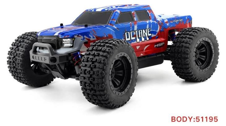 HSP Octane PRO 1/10 Borstelloze Monster Truck - Blauw - 2,4 GHz