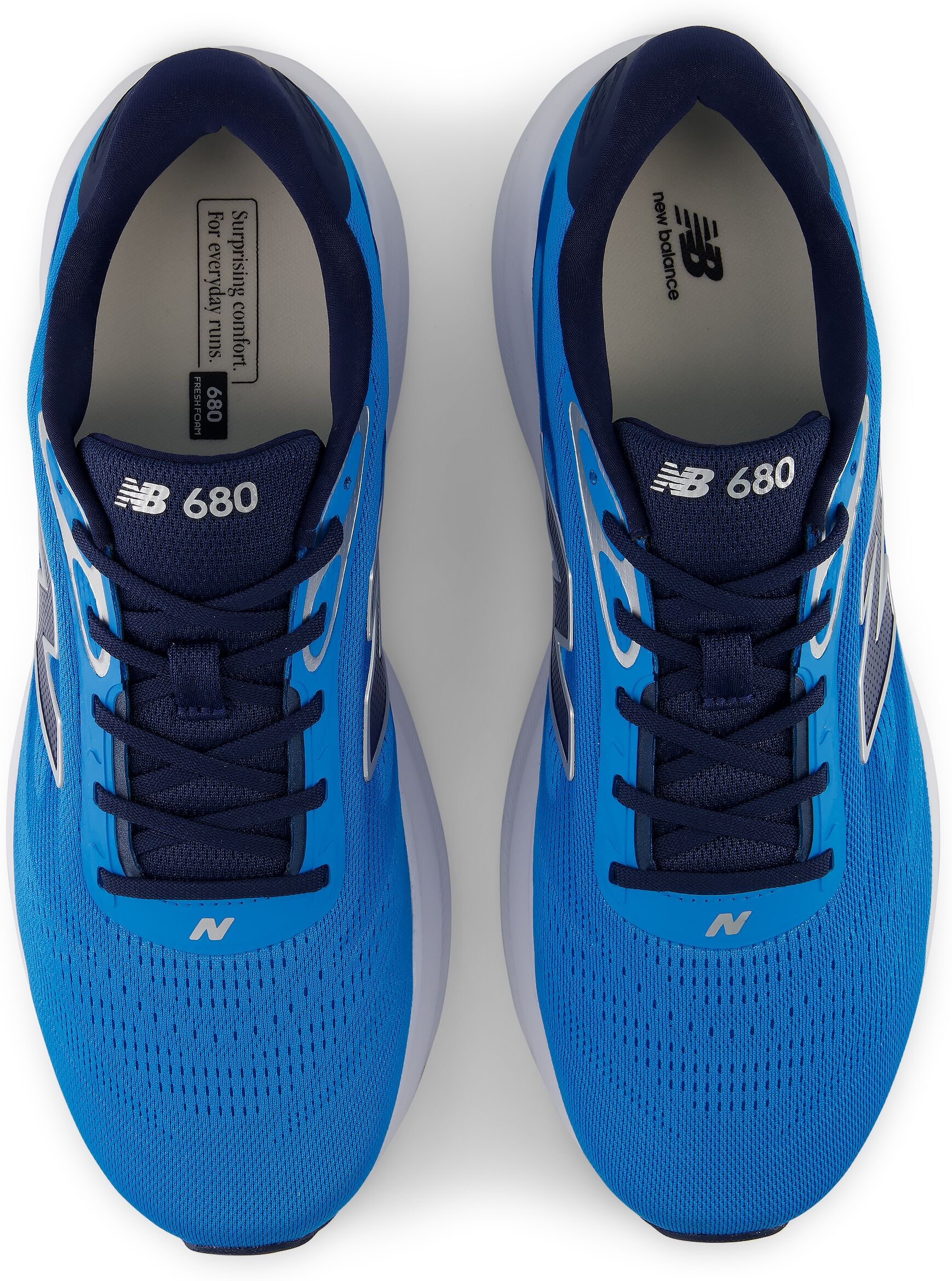 Laufschuh NEW BALANCE "680", Herren, Gr. 42, blau (altitude, nb navy), Synthetik, Textil, Schuhe Laufschuh, mit Fresh Foam Mittelsohlendämpfung altitude, nb navy 42