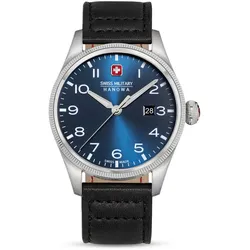 SWISS MILITARY HANOWA - THUNDERBOLT - Lederarmband - black - blue dial